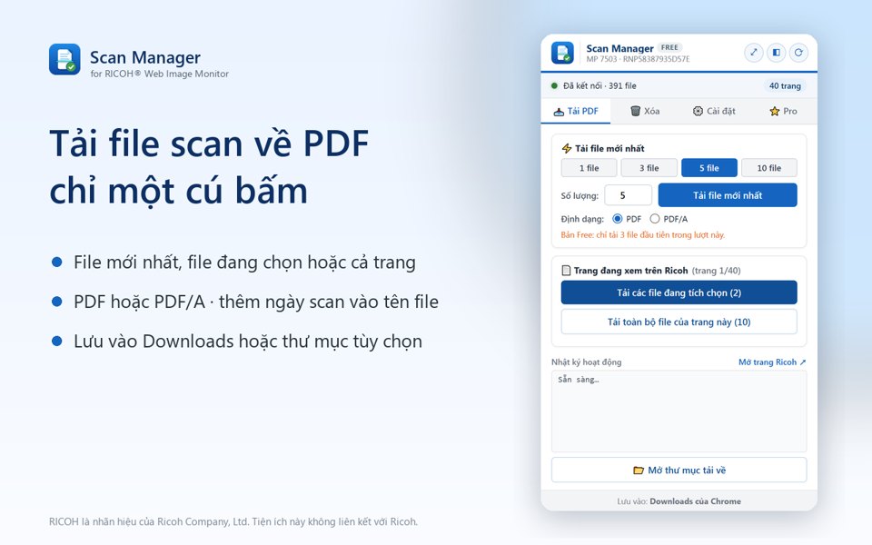 Giao diện Scan Manager